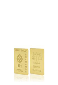 Lingot Or signe du zodiaque Balance 18 ct de 5 g.  - Idée cadeau Signes du Zodiaque - IGE Gold